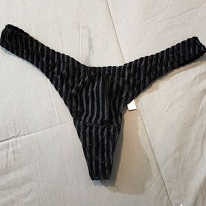 Velvet stripes thong VS